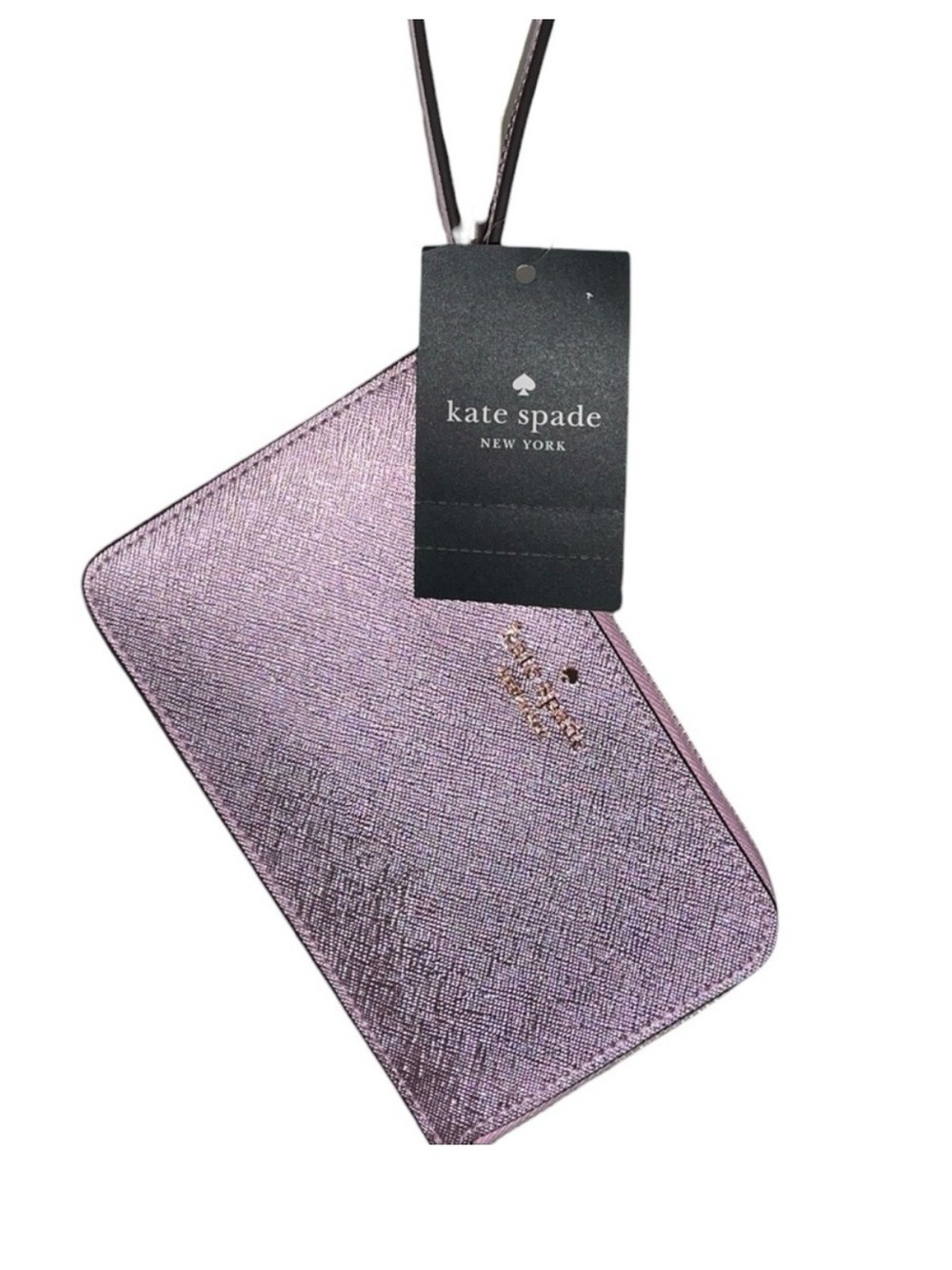 kate spade Lucy Small Lzip Wristlet with Strap NWT “Quartz Pink” (lavender) - Picture 2 of 6